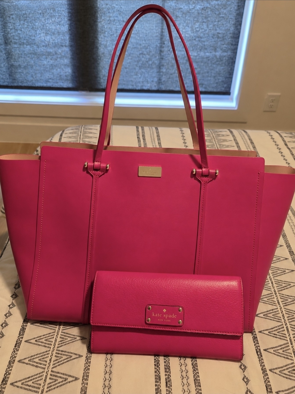 Kate Spade Hot Pink Tote and Wallet Set